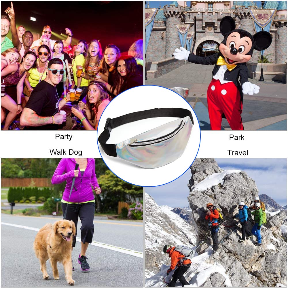 HASTHIP Waist Bag Ladies Outdoor Sports Lightweight Waist Bag for Running Silver HASTHIP Waist Bag Ladies Outdoor Sports Lightweight Waist Bag for Running Silver